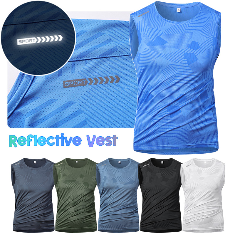 Reflective Cycling Vest - 남성용 반사 조끼 여름 통기성 아이스