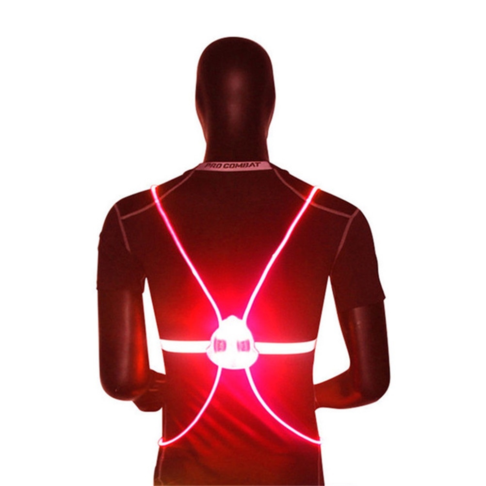 Reflective Cycling Vest - 야외용 360도 반사 LED 플래시 운전