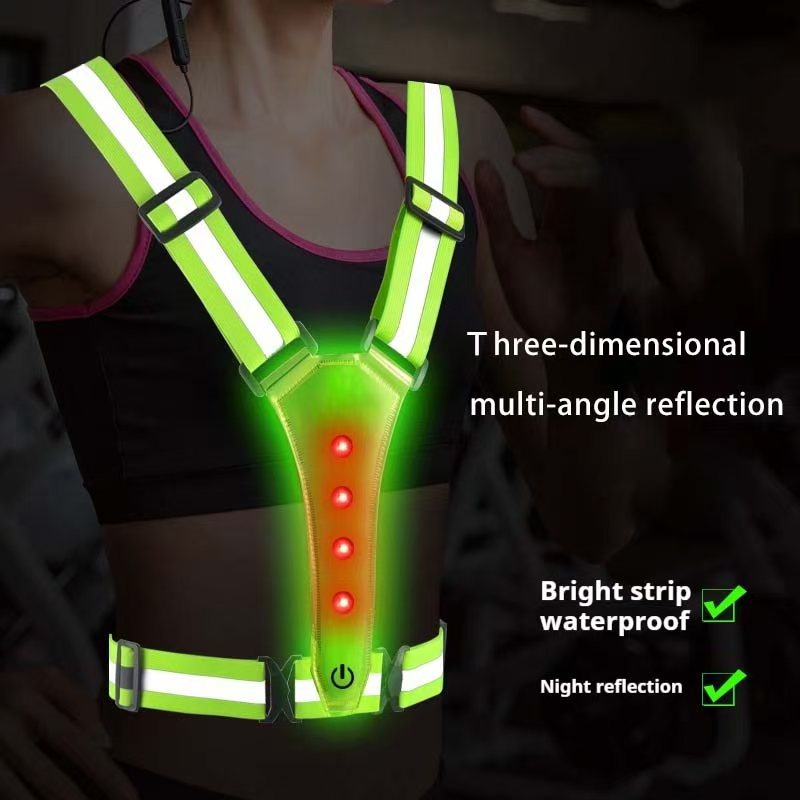 Reflective Cycling Vest - LED 러닝 조끼 반사 발광 스트랩