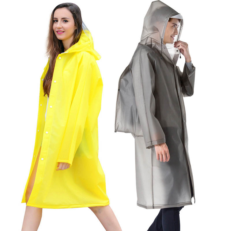 새로운 재사용 가능한 투명 EVA 긴 비옷, 남성 여성 - Cycling Gear For Rain 리뷰 및 가격