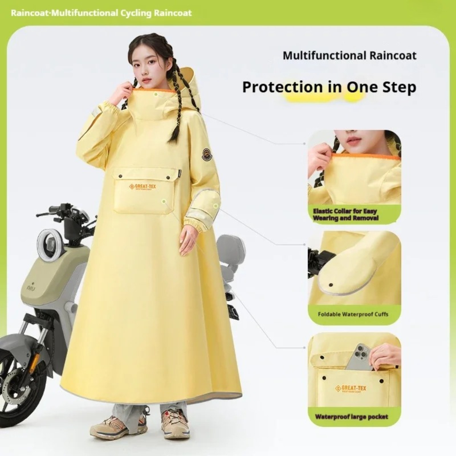 방수 레인 판초 사이클링 레인코트 오토바이 자전거 레인 - Cycling Gear For Rain 리뷰 및 가격