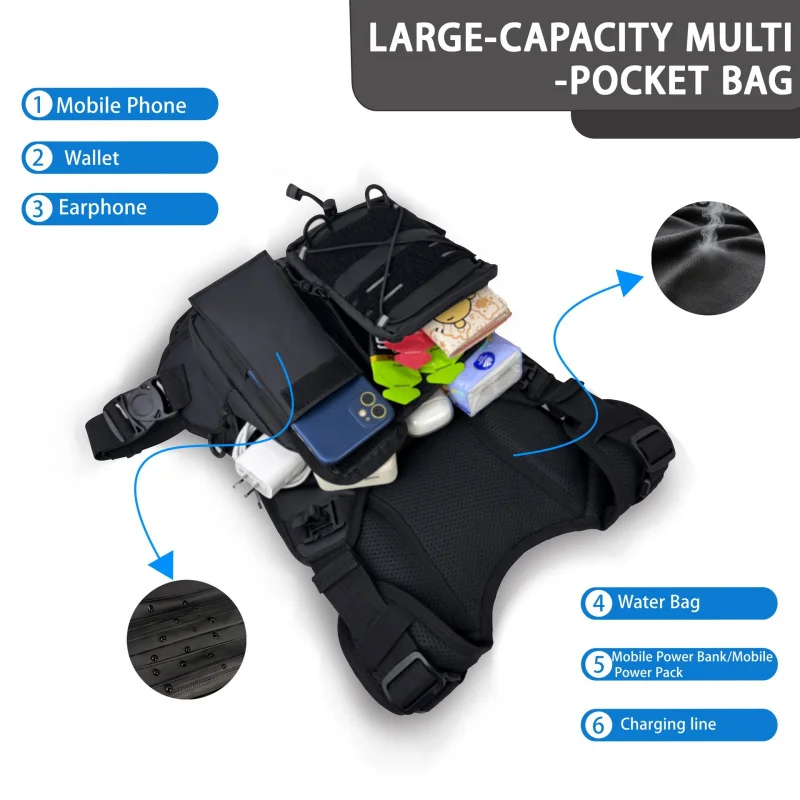 ​ 고품질 전술 조끼 가슴 가방 (2L 물 주머니 포함 - Reflective Cycling Vest 리뷰 및 가격