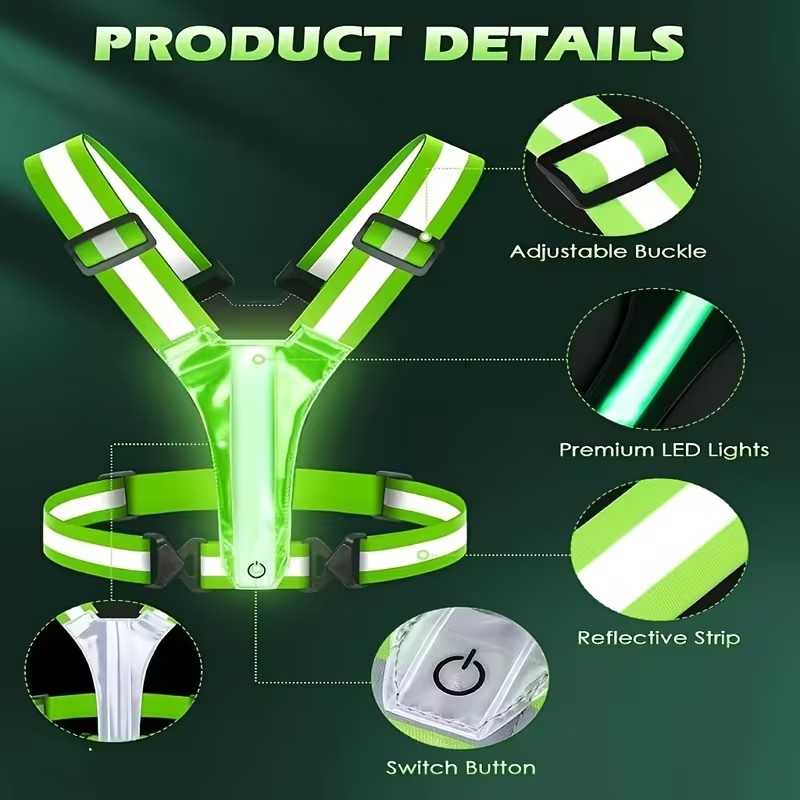 발광 라이트 스트립 백 조끼 야간 러닝 안전 반사 조끼 - Reflective Cycling Vest 리뷰 및 가격