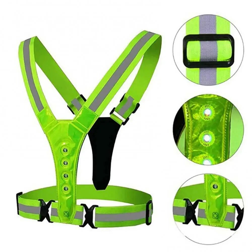 LED 러닝 조끼 반사 발광 스트랩 고가시성 야간 러닝 - Reflective Cycling Vest 리뷰 및 가격